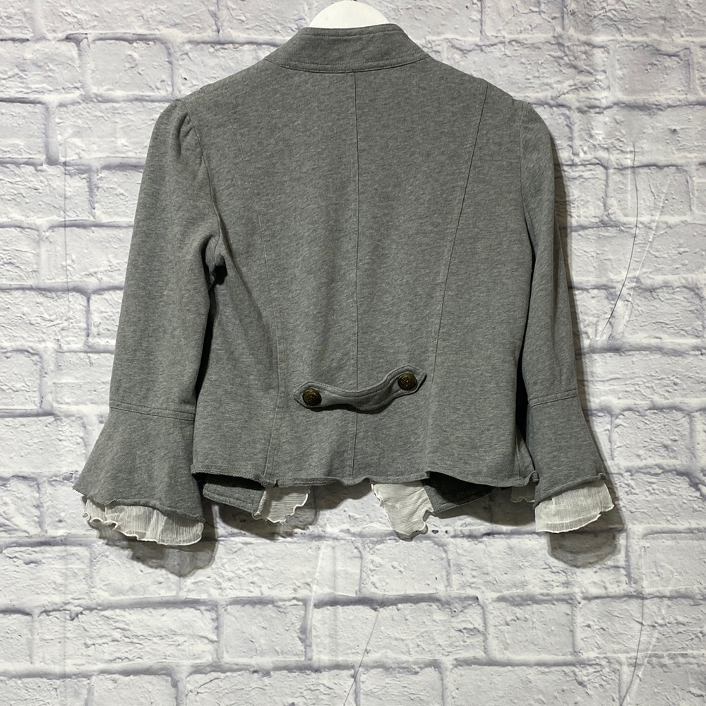 Insight Gray Ruffled Women's Blazer - Picture 4 of 9